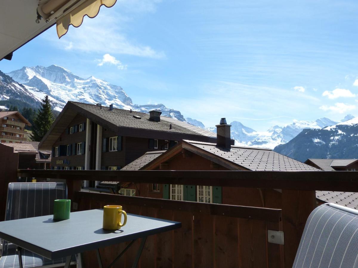 Chalet Bella Vista 3 Appartement Wengen Buitenkant foto